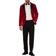 thumbnail image 2 of INSPIRE CHIC Men's Velvet Blazer One Button Party Prom Tuxedo Dinner Suit Jacket M Red, 2 of 7