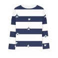 thumbnail image 5 of Rbaofujie Chandails pour Femmes Tendance Femmes Rayé Décontracté Imprimé Col Rond Manches Longues Haut Chandails Amples Bleu Marine Chandails à Capuchon d'Automne pour Femmes, 5 of 5