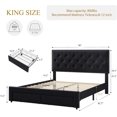 thumbnail image 4 of Ourlova King Size Bed Frame with 2 Storage Drawers Vintage Velvet Upholstered Bedframe with Wooden Slat Support and Button Tufted Wingback Headboard No Box Spring Needed Noise Free Black, 4 of 7