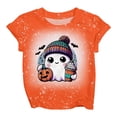 thumbnail image 4 of GDREDA Mignon Halloween T-Shirt à Manches Courtes Imprimé pour Filles Haut Décontracté à Col Rond pour les Festivités d'Automne Rouge, 8-9 Ans, 4 of 4
