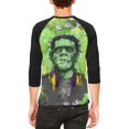 thumbnail image 2 of Halloween Frankenstein Raver Monstre du Film d'Horreur T-Shirt Raglan pour Homme, 2 of 2