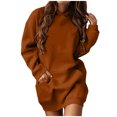 thumbnail image 1 of BADHUB Robe à Capuche Surdimensionnée à Manches Longues pour Femmes, Robe Chandail à Capuche Couleur Unie Tunique Décontractée Ample avec Poches Offres Prime Day Orange TG, 1 of 1