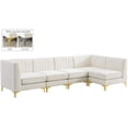 thumbnail image 1 of Meridian Furniture Alina Sectionnel Modulaire en Velours Crème, 1 of 20
