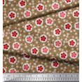thumbnail image 2 of Soimoi Silk Fabric Dot & Floral Artistic Decor Fabric Printed Yard 42 Inch Wide, 2 of 5