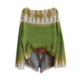 thumbnail image 1 of WTXUE Chandail Vintage Fair Isle pour Femmes, Col Rond Décontracté, Manches Longues, Chandail Tricoté, Imprimé Artistique, Léger, Rétro, Blouses Surdimensionnées, Confortable, Doux, Boho, Vert Clair P, 1 of 3