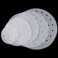 thumbnail image 3 of 100 Pcs Feuilles Rondes Jetables Perforées en Bambou pour Cuiseur Vapeur Doublures en Papier Friteuse à Air Chaud, 3 of 7