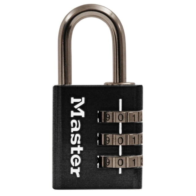 Master Lock Canada Master Lock Ensemble-Votre-Propre Cadenas à Combinaison pour Bagage #630DAST avec un Corps en Métal Massif Noir de 1-3/16 Pouces de Large, Trois Cadrans en Acier Nickelé Sertis à 9-0-1 pour la Sécurité à Combinaison Sans Clé, et une Manille Résistante aux Coupures, Idéale pour Sécuriser les Sacs de Voyage et les Accessoires.