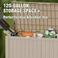 thumbnail image 4 of 120 Gallon Resin Deck Box, Lockable Patio Outdoor Storage Box for Furniture, Garden Tools and Tools Storage, Waterproof Outside Storage Boxes - Grey, 4 of 7