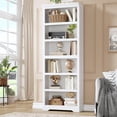 thumbnail image 4 of Tall Farmhouse Bookshelf - 6 Tier Adjustable Shelves, Anti-Tip Open Storage Rack, Floor Standing Bookcase for Home Office, Living Room, Library, Study, Balcony - Warm White Embossed, 6 Layers, W600, 4 of 6