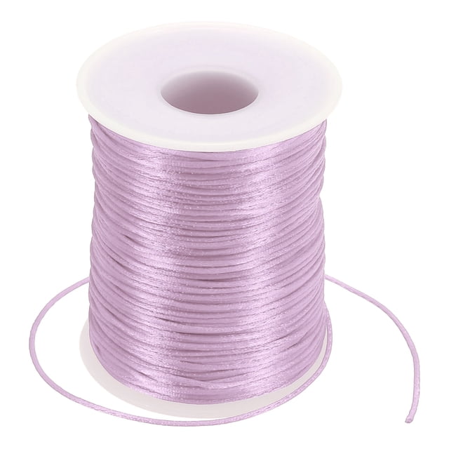 Unique Bargains 1.5mm x 109 Yard Nylon Satin Cord 1.5mm Beading String Braided Rope, Light Purple