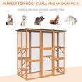 thumbnail image 4 of PawHut Grande Cage Extérieure en Bois pour Chat Orange, 4 of 10