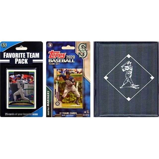 C&I Collectables 2020MARINERSTSC MLB Seattle Mariners Licensed 2020 Topps Team Set & Favorite Player Trading Cards Plus Storage Album