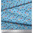 thumbnail image 2 of Soimoi Rayon Fabric Anchor Hook,Shell & Starfish Ocean Print Fabric by Yard 42 Inch Wide, 2 of 3