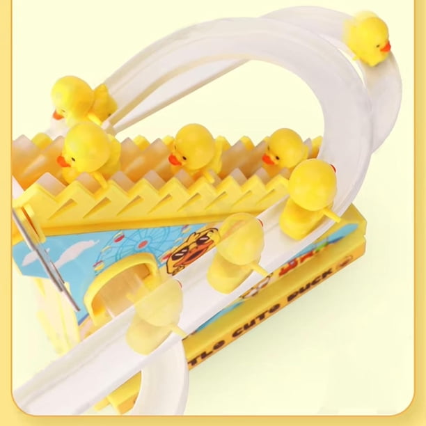 Ensemble Montagnes Russes Électriques Pour Enfants – Piste 3 Niveaux, Escalier Musical, Canard/T-Rex LED – Son Et Lumières – Cadeau 3 Ans
