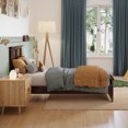 thumbnail image 3 of Lit Plateforme Bas en Bois Charlotte Simple avec Pied de Lit Assorti en Noyer, 3 of 13