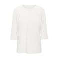 thumbnail image 4 of Cameland Hauts Amples Grande Taille pour Femmes, Hauts Unis Col Rond Chandail Blouse Mode Durable Manches Sept, 4 of 4