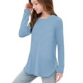 thumbnail image 1 of Plebaso Chemises à Manches Longues pour Filles Col Rond Hauts Décontractés Blouses Amples Unies pour Enfants Printemps Été, 1 of 7
