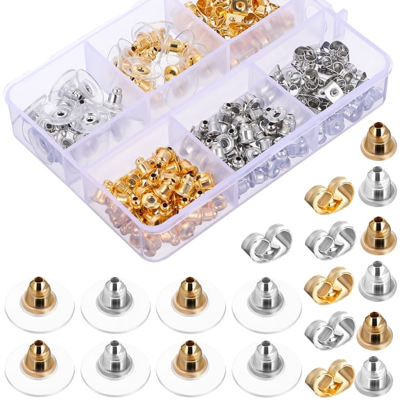 170 Pcs Dossiers de Boucles d'Oreilles en Caoutchouc Dossiers de Boucles d'Oreilles de Rechange Dossiers de Boucles d'Oreilles Verrouillables Transparents Dossiers de Boucles d'Oreilles