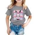 thumbnail image 1 of XDZJLR T-Shirts Filles Enfants Graphique de Pâques Coupe Ample Décontractée Manches Courtes Col Rond pour Garçons Vêtements 1-2 Ans, 1 of 4