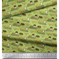 thumbnail image 2 of Soimoi Cotton Poplin Fabric Sleigh,Bread & Hot Dog Food Print Fabric by The Yard 42 Inch Wide, 2 of 3