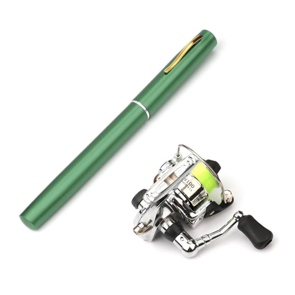 CACAGOO Combo Canne à Pêche Pliable de Poche et Moulinet Mini Stylo Canne à Pêche Télescopique Ensemble Canne à Pêche Télescopique Moulinet Spinning Ensemble Combo