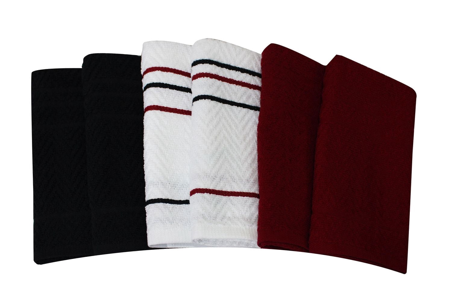 Lot de 6 torchons de cuisine Mainstays, 100 % coton, 40 x 66 cm, rouges