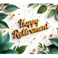 thumbnail image 3 of Happy Retirement Banner with Green Leaves Gold Balls and Stars Background Party Decoration for Retirement Parties Photo Backdrop Retirement Celebrations Decor Props, 3 of 3