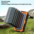 thumbnail image 3 of Solar Power Bank, 4 Cables 20000mAh Power Bank  for Emergency Orange,Black, 3 of 7