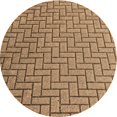 thumbnail image 1 of Ahgly Company Tapis Rond Lavable en Machine Intérieur Transitionnel Brun Selle, 8 Pieds Rond, 1 of 7