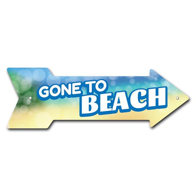 SignMission P-ARROW8-999840 8 x 24 Po de Large Aller à la Plage Flèche Signe
