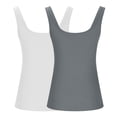 thumbnail image 4 of Plebaso 2 Pack Ribbed Tank Tops for Women Spaghetti Strap Slim Tops Scoop Neck Sleeveless Summer Tops, 4 of 4