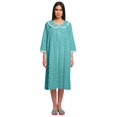 thumbnail image 1 of Moomaya Robe de Nuit Longue Jusqu'au Genou à Patte de Boutonnage pour Femmes, Imprimée, 1 of 6