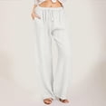 thumbnail image 2 of 2025 Women High Waisted Wide Pants Rompers for Women Casual Plus Size Leg Pants Drawstring Elastic Pants for Women Work Casual High Waist Trousers Comfy Straight Leg Long Pants with, 2 of 5