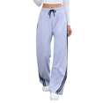 thumbnail image 2 of Women's Wide Leg Sweatpants Casual High Waisted Straight Sweat Pants Drawstring Joggers with Pockets Light Gray S, 2 of 9