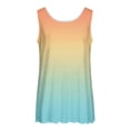 thumbnail image 3 of UPPADA Camisoles d'Été pour Femmes Col Rond Coupe Ample T-Shirts Décontractés Mode Sans Manches Vêtements de Plage Ourlet Fluide Chandails à Enfiler Hauts Plage Boho Vêtements Magasinage en Ligne Jaune,TTG, 3 of 5