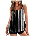 thumbnail image 2 of EGNMCR Bikini Set Women Plus Size Print Bowknot Set Two-Piece Swimsuit Swimwear Shorts, 2 of 8