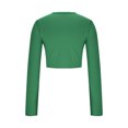 thumbnail image 4 of Yuyuzo Hauts de Sortie pour Femmes Chandails à Manches Longues Col Rond Crop Top Décontracté Ajusté T-Shirts Basiques, 4 of 5