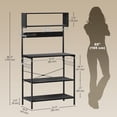 thumbnail image 3 of HOMCOM Baker's Rack with Power Outlet, USB Charger, Microwave Stand, Black, 3 of 10