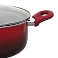 thumbnail image 2 of Hamilton Beach 12 Inch Aluminum Nonstick Round Dutch Oven Low Pot, Red, 2 of 3