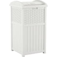 thumbnail image 1 of Suncast Outdoor Wicker Trash Hideaway, Resin Container for Patio and Deck – White, 1 of 3