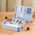 thumbnail image 1 of Birdeem 4 Compartment Lunch Box, Leak Proof Food Storage Container with Secure Lid, 8 Inch Plastic Meal Prep Snack Organizer for Kids Adults, 1 of 9