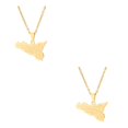 thumbnail image 3 of kurtrusly Unique Map Of Sicilia Necklace Crafted With Stainless Steel For Modern Look gold 2Set, 3 of 6