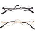 thumbnail image 2 of HSHDLDF Lunettes de Lecture Demi-Monture Rétro en Alliage pour Hommes, Lot de 2 Lunettes Demi-Monture Élégantes et Fines avec Pochette, 2 of 6