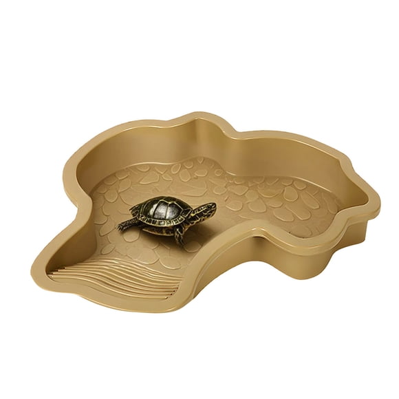 Shallow Reptile Water Dish for Tortoise – Smooth and Easy-to-Wash Turtle Tub Designed for Gecko Bathing Pool 1pc