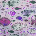 thumbnail image 1 of oneOone Cotton Poplin Twill Violet Fabric Asian Block Fish Craft Projects Decor Fabric Printed By The Yard 56 Inch Wide, 1 of 4