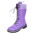 thumbnail image 2 of Chaussures pour Femmes Mode Automne Bottes d'Hiver pour Femmes Unies Mi-Mollet Plates à Bride avant Bout Rond Fermeture Éclair Latérale Bottes de Neige Bottes d'Automne en Liquidation, 2 of 9