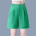thumbnail image 2 of Timegard Womens Dressy Shorts Plus Size Elastic High Waisted Comfy Ruched Straight Leg Work Casual Shorts, 2 of 7
