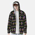 thumbnail image 2 of Vsdgher Mardi Gras Fleur de Lis Print Adult Hoodie Shirts Rash Guard for Men Women,Long Sleeve Sun Protection Fishing Shirts for Athletic Running Swim-X-Large, 2 of 7