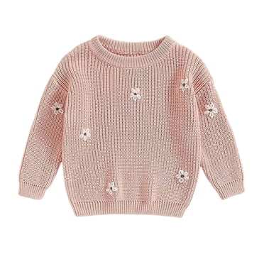 FhsagQ Sweater Christmas Sweater for Girls 10-12 Kids Toddler Baby Girls Knit Sweater Autumn Winter Long Sleeve Tops Pullover Sweater Clothes Xmas Sweater for Girls 10-12 2-3 Years