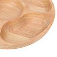 thumbnail image 3 of LYUMO Wood Divided Plate,Wooden Round Shape Food Divided Plate Dessert Snack Sub-grid Dish Tableware Tray, Round Divided Plate, 3 of 8
